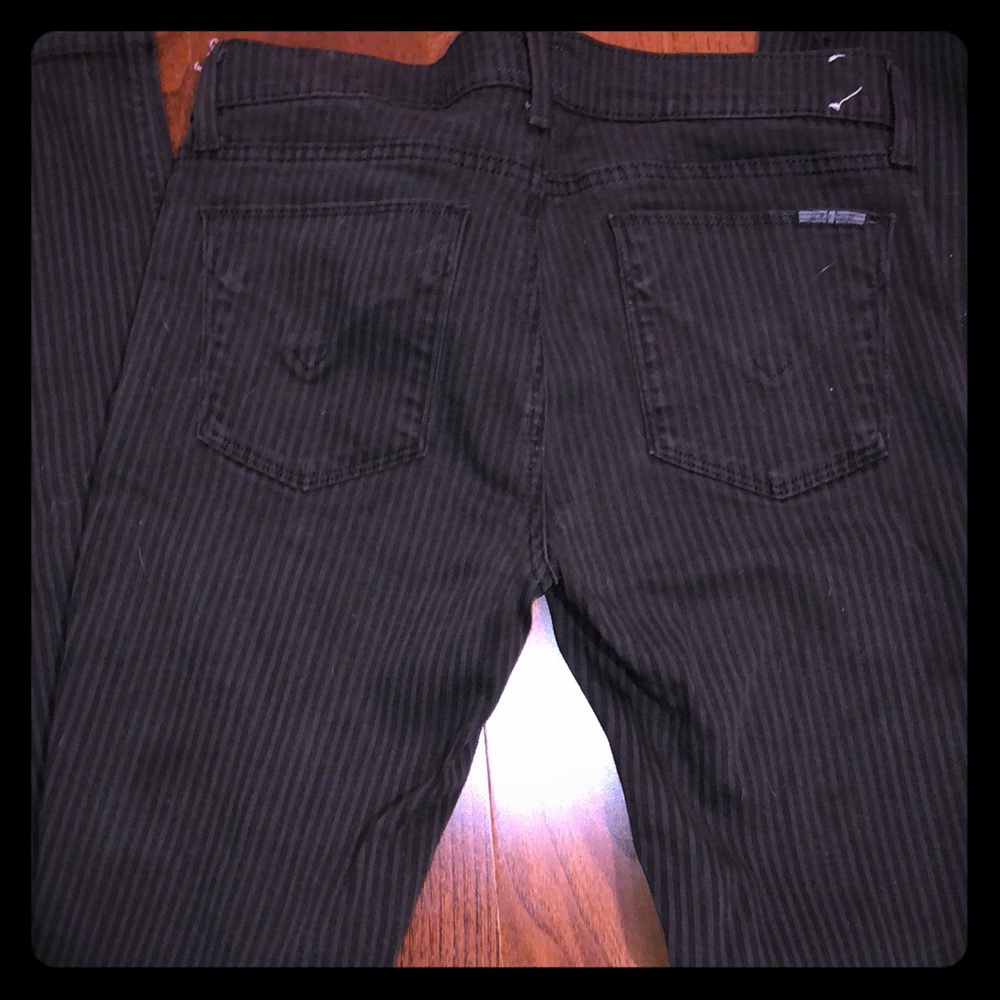 Hudson Black pinstripe skinny jeans
